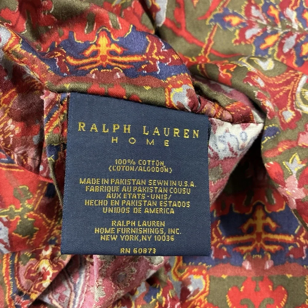 Ralph Lauren Home Galahad Euro Pillow Sham Cotton Paisley 29x29 Moody Maximalism